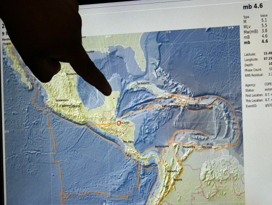 Tres sismos sacuden zona norte de Honduras