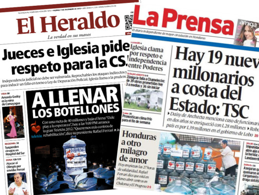 El Heraldo y La Prensa rechazan acciones intimidatorias del gobierno