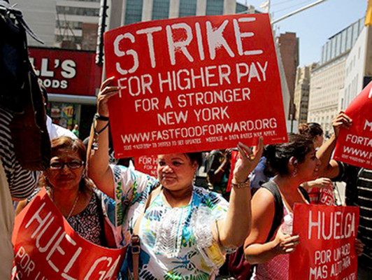Huelga de empleados de restaurantes de comida rápida