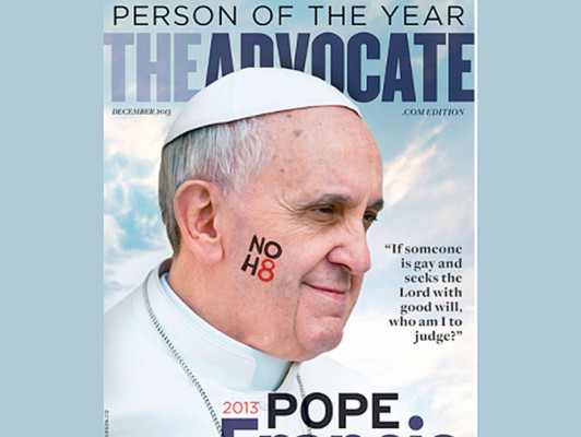 Revista gay nombra al Papa personalidad del año