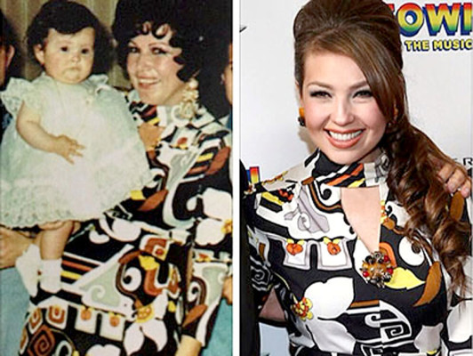 Thalía asiste al teatro con vestido de su madre