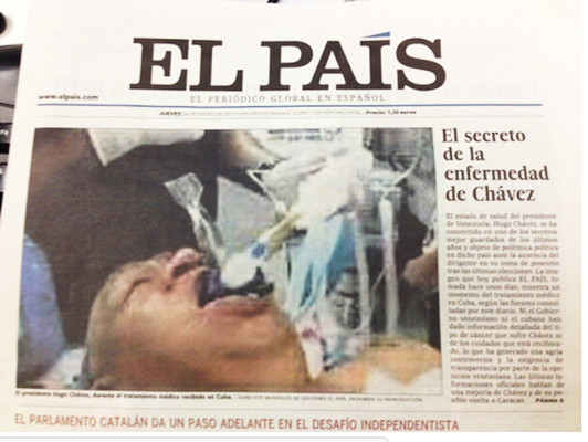 Polémica mundial por supuesta foto de Hugo Chávez entubado