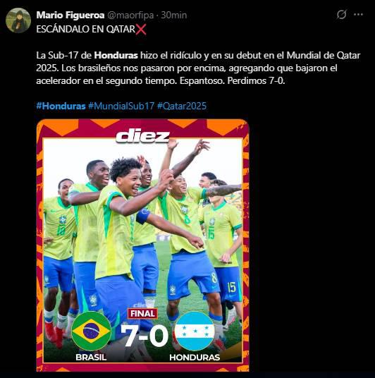 Triste realidad Da lástima: La reacción de la prensa tras paliza a Honduras en el Mundial Sub-17
