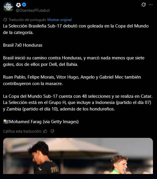 Triste realidad Da lástima: La reacción de la prensa tras paliza a Honduras en el Mundial Sub-17