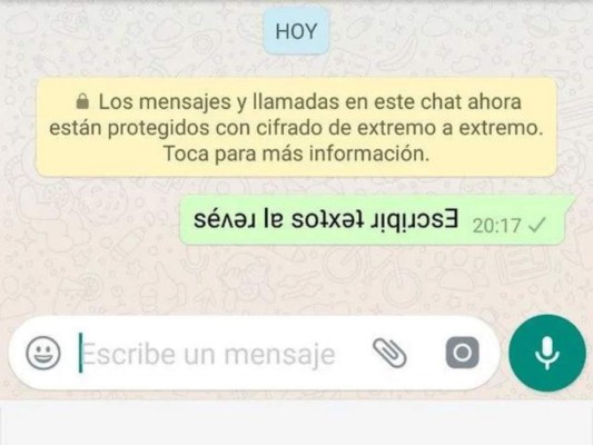 ¿Cómo enviar mensajes con el texto al revés en WhatsApp?