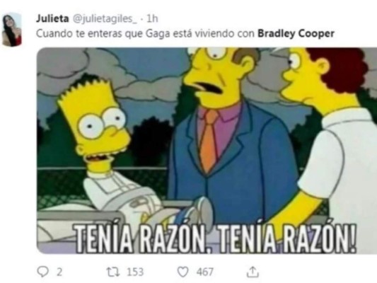 ¿Bradley Cooper y Lady Gaga viven juntos? Los memes no perdonan