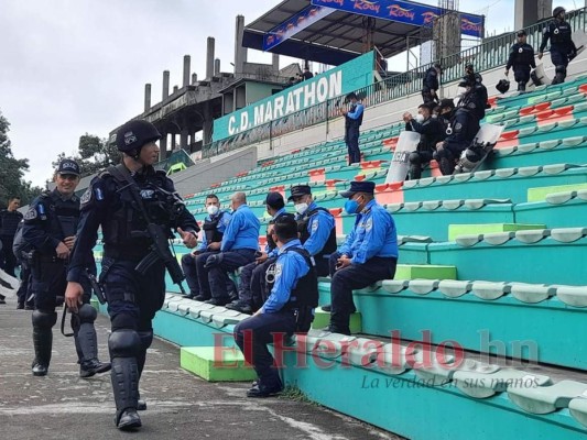 FOTOS: ¡Con mucho resguardo policial! Así luce el Yankel Rosenthal en el duelo entre Marathón y Olimpia