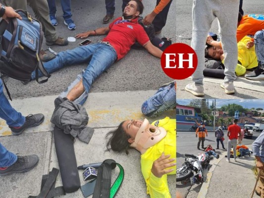 Imágenes del aparatoso accidente que sufrieron reportera y camarógrafo de HCH en la capital