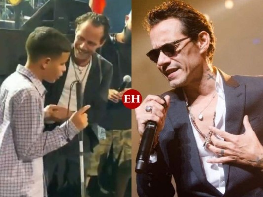 ¡Conmovedor! Marc Anthony le canta al oído a un niño invidente en pleno concierto