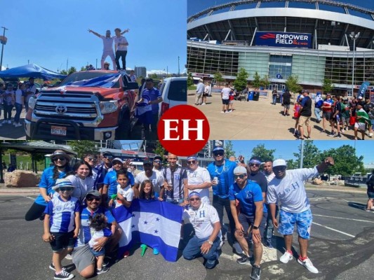 ¡Afición cinco estrellas! Hondureños pintan de azul y blanco el Empower Field de Denver