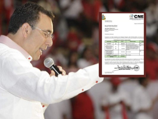 CNE solicita al Partido Liberal liquidar fondos