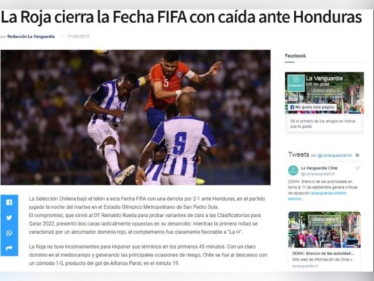 FOTOS: La reacción de la prensa internacional tras la victoria de Honduras ante Chile