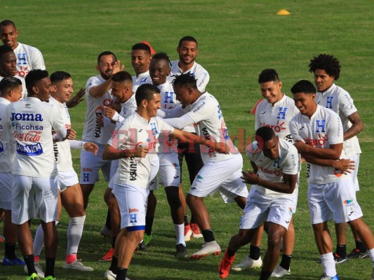 Buena vibra en el entrenamiento de este jueves en la selección de fútbol de Honduras