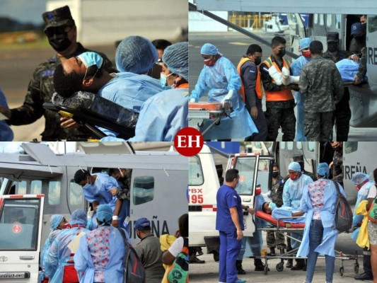 Así fue el traslado a Tegucigalpa de los heridos tras el voraz incendio en Guanaja