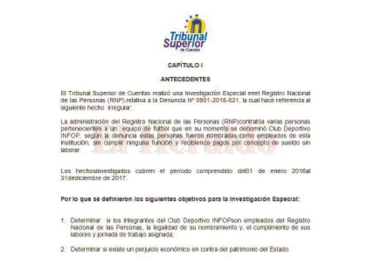 No hay pruebas del trabajo que hacían los futbolistas en el RNP