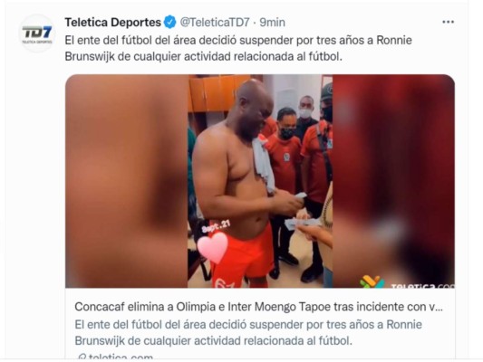 Así informaron medios internacionales la expulsión de Olimpia y el Inter Moengotapoe de la Liga de Campeones de la Concacaf