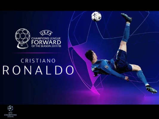 La EUFA eligió a Cristiano Ronaldo como el mejor delantero del torneo 2017-2018, en la pasada Champions League. Foto: EL HERALDO