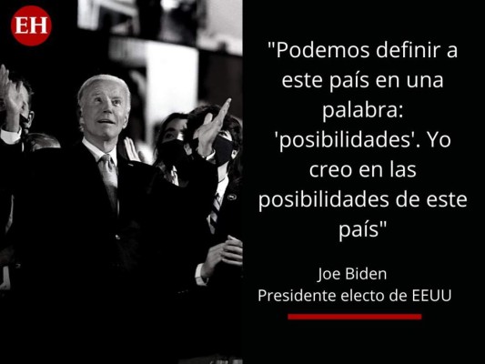 Las frases del primer discurso de Joe Biden, presidente electo de EEUU