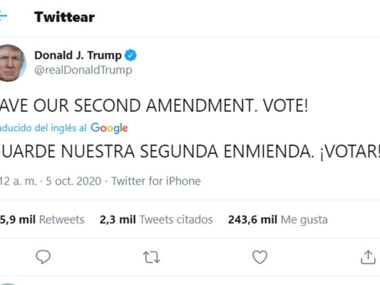 Desde el hospital y con una cascada de tuits, Donald Trump pide el voto (Fotos)