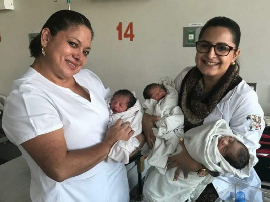 Hondureña da a luz a trillizos en el Materno Infantil