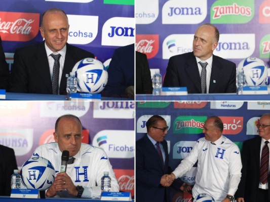 FOTOS: Los gestos de Fabián Coito durante su presentación como entrenador de Honduras
