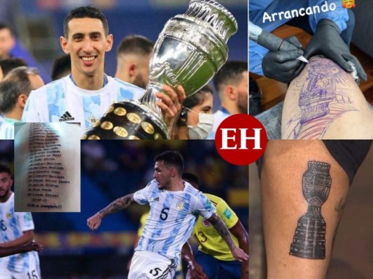 Increíble: Jugadores de Argentina y aficionados se tatúan la Copa América al ganarla