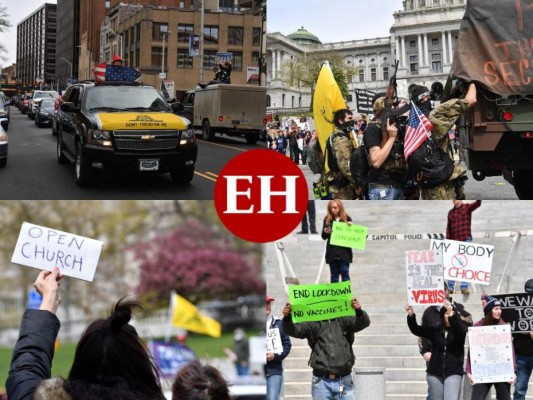 FOTOS: Protesta para 'reabrir' la economía y contra el confinamiento en Pensilvania