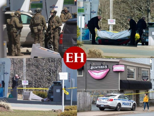 Un hombre armado de 51 años mató al menos a 16 personas, incluyendo a una policía, en Nueva Escocia, Canadá, antes de ser encontrado muerto el domingo tras horas de persecución, en la peor matanza de este tipo jamás ocurrida en el país. Fotos: Agencias AFP| AP.