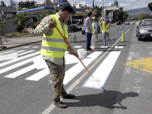 Retoman plan para recuperar pasos de cebra en bulevares de Tegucigalpa