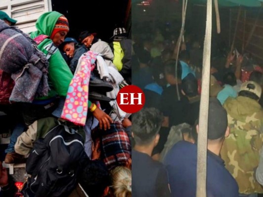 Rescatan a 156 migrantes, entre ellos nueve hondureños, que viajaban aglomerados en un camión