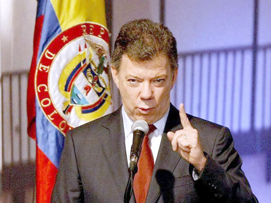 La paz llegará a Colombia a las buenas o a las malas: Juan Manuel Santos