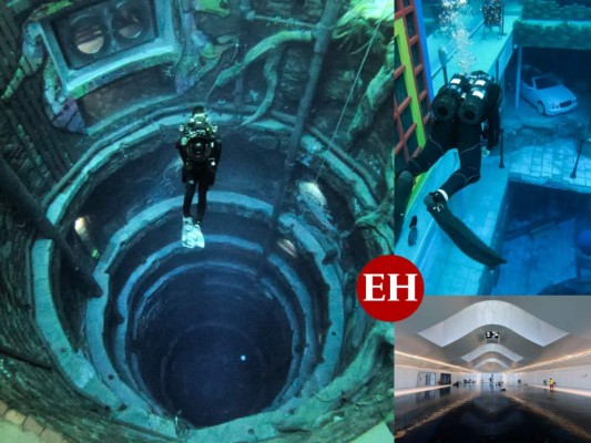 Dubái, que tiene la torre más alta del planeta, registró esta semana un nuevo récord para la piscina de buceo más profunda del mundo, en momentos en que el emirato del Golfo trata de atraer nuevos turistas en medio de una pandemia. Fotos: AFP.