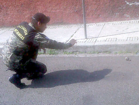 Encuentran granada de alto poder explosivo en calle de la capital de Honduras