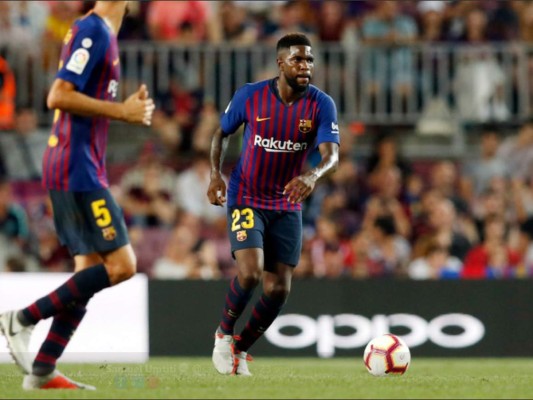 Samuel Umtiti, baja ante el Athletic por molestias en la rodilla