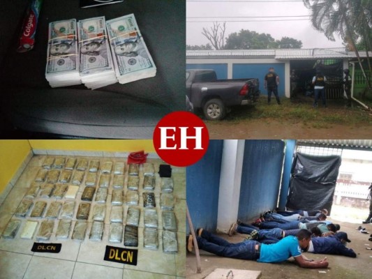 Así fue la captura de seis agentes de la DPI con droga y dinero en Tocoa (FOTOS)