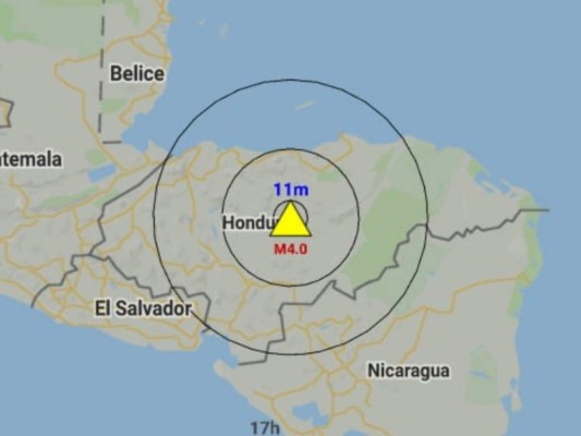 Registran sismo de 4.0 grados al oeste de Olancho