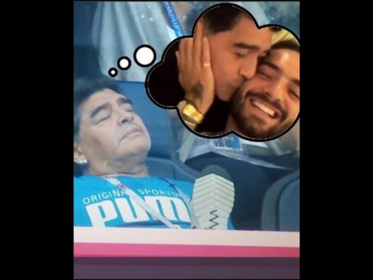 Diego Maradona es víctima de memes por su celebración en el triunfo de Argentina
