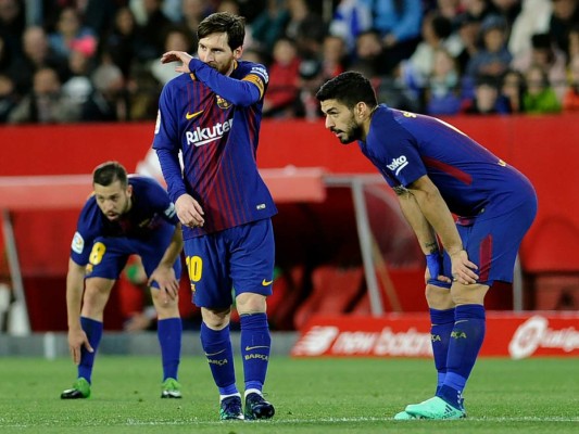 Sevilla empata 2-2 ante Barcelona en partido de Liga; Messi salvó el invicto
