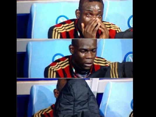 Balotelli llora en la derrota del Milan
