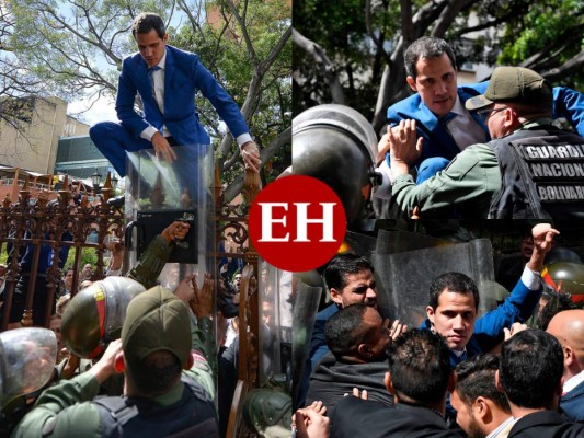 Venezuela: Guaidó se rehúsa a expulsión del Parlamento y así fue como hasta saltó las vallas del edificio
