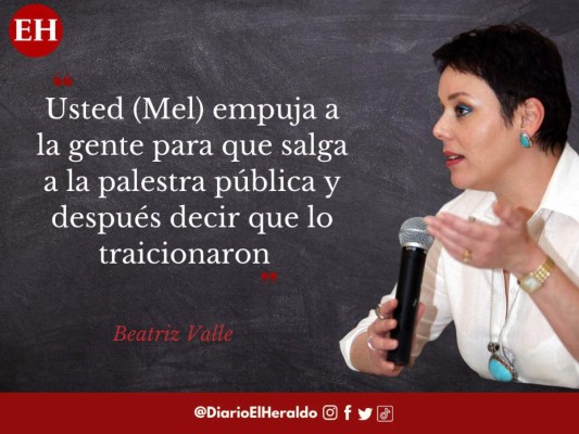Las frases de Beatriz Valle a 'Mel' Zelaya tras elección de junta directiva en el Congreso