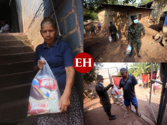 Las imágenes de la entrega de la 'bolsa solidaria' en la capital