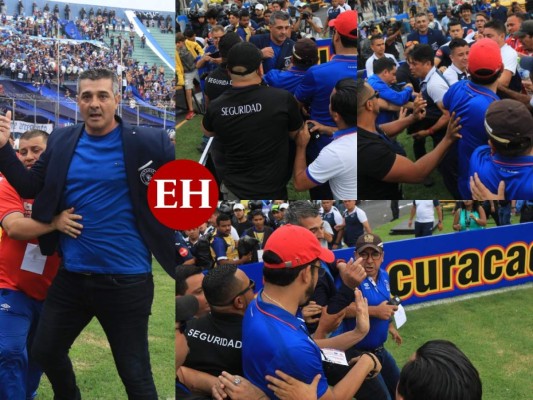 FOTOS: Golpes, empujones y gritos, así fue el altercado de Diego Vazquez en la cancha del Nacional