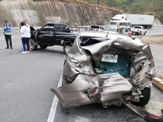 Cuatro heridos deja accidente en la carretera CA-5 en Comayagua&nbsp;