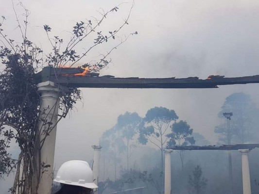 Evacúan cinco familias por incendio forestal que amenaza El Hatillo
