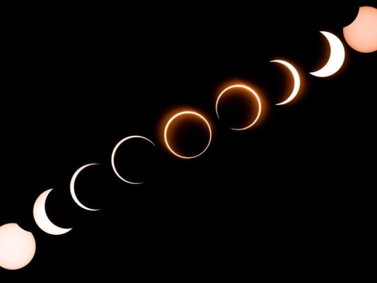 Las hermosas fotografías captadas durante el eclipse 'anillo de fuego'
