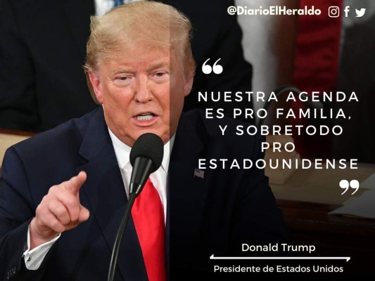 Las destacadas frases de Trump en su discurso del Estado de la Unión