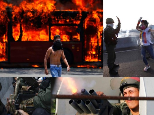 Fotos: Fuego, disparos y zozobra entre venezolanos por jornada de protestas
