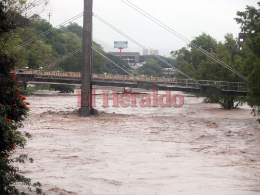 Impactantes imágenes de la crecida del río Choluteca en la capital de Honduras