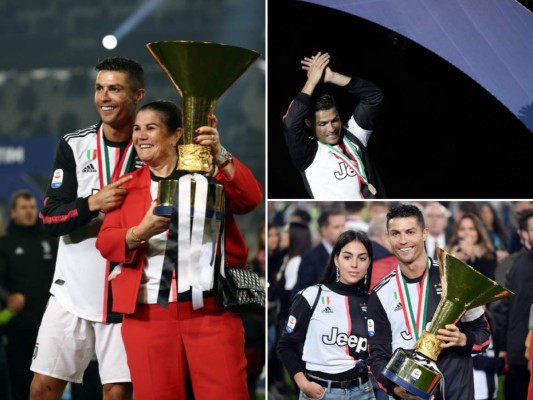 FOTOS: Junto a Georgina Rodríguez y a su madre, así celebró Cristiano el título con la Juventus